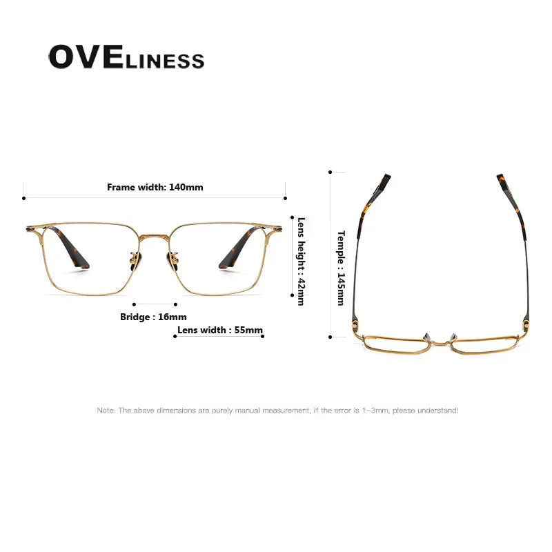 Oveliness Unisex Full Rim Square Titanium Eyeglasses 81001 Full Rim Oveliness   