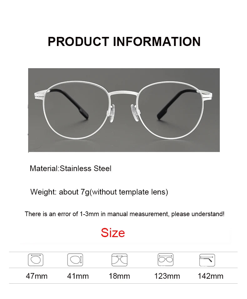 Aimee Women's Full Rim Oval Round Stainless Steel Eyeglasses 12341