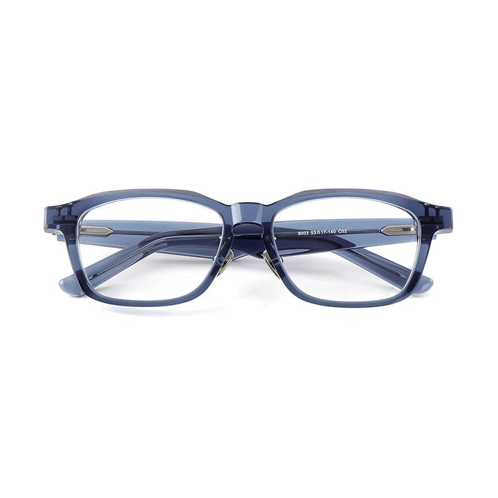 Black Mask Unisex Full Rim Square Acetate Titanium Eyeglasses 369003