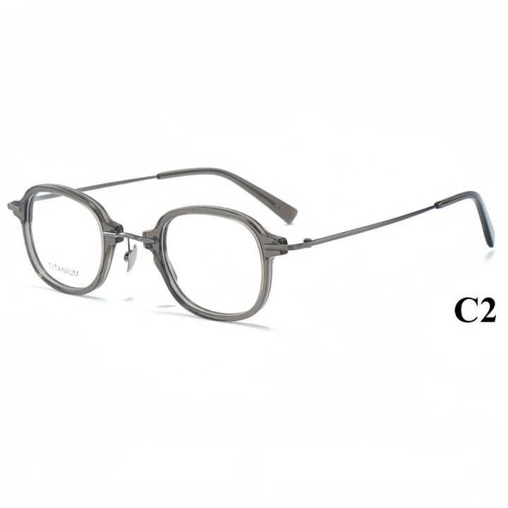 Xbora Unisex Full Rim Round Titanium &amp; Acetate Eyeglasses 98512 — view 6 | Xbora at FuzWeb