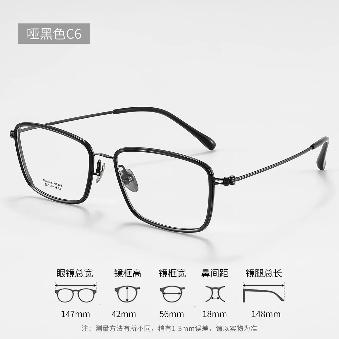 Zirosat Unisex Full Rim Polygon Square Tr 90 Titanium Eyeglasses 28021