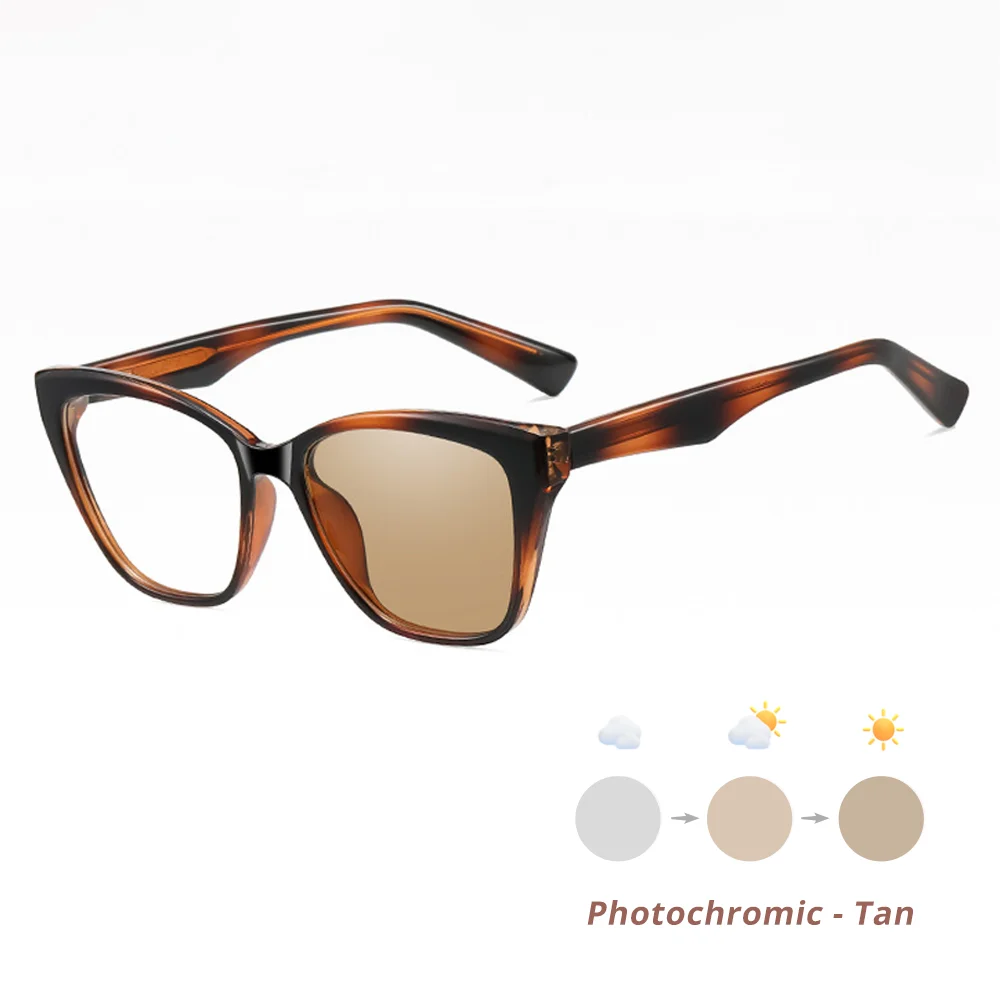 Ralferty Women's Full Rim Cat Eye Tr 90 Alloy Photochromic Eyeglasses 381731