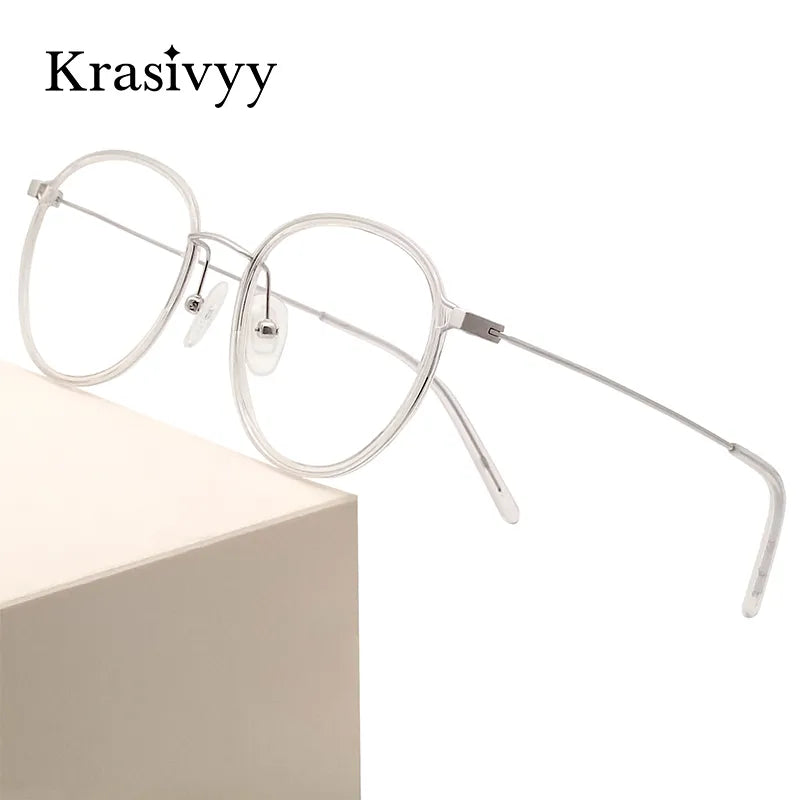 Krasivyy Men's Full Rim Square Tr 90 Titanium Eyeglasses Kr16065 Full Rim Krasivyy   