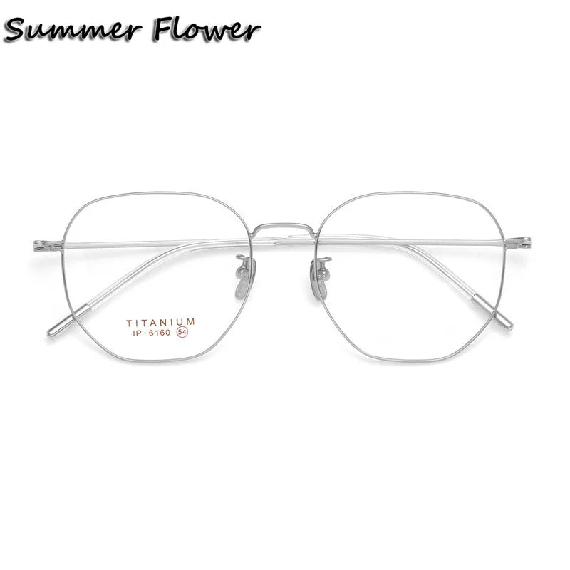 Summer Flower Full Rim Unisex Oval Square Titanium Eyeglasses 86160 Full Rim Summer Flower Bronze