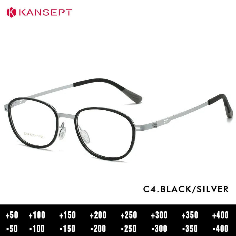 Kansept Unisex Full Rim Oval Round Steel Reading Glasses 72004