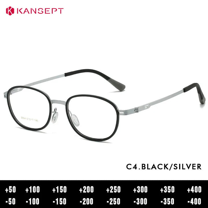 Kansept Unisex Full Rim Oval Round Steel Reading Glasses 72004