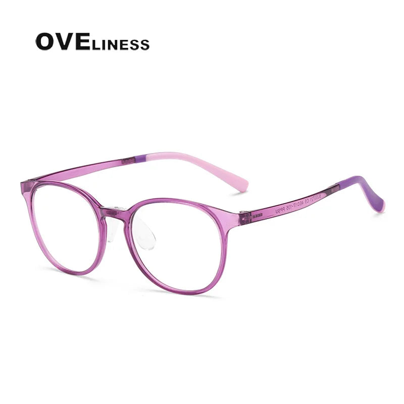 Oveliness Unisex Youth's Full Rim Round Tr 90 Titanium Eyeglasses O5072 Full Rim Oveliness C5  