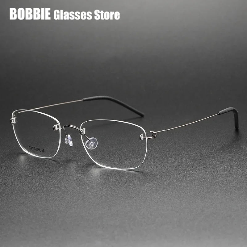 Bobbie Women's Rimless Square Screwless Titanium Eyeglasses 297639