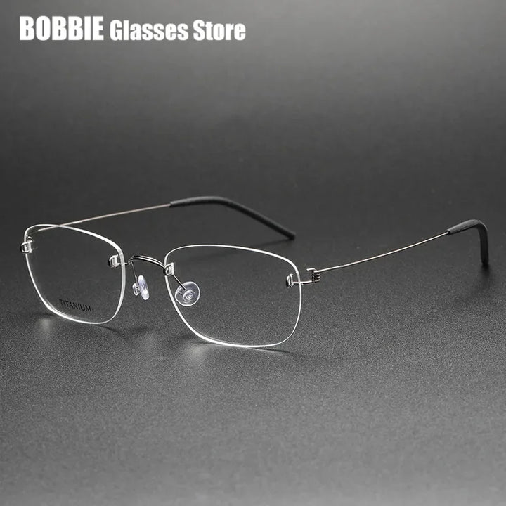 Bobbie Women's Rimless Square Screwless Titanium Eyeglasses 297639