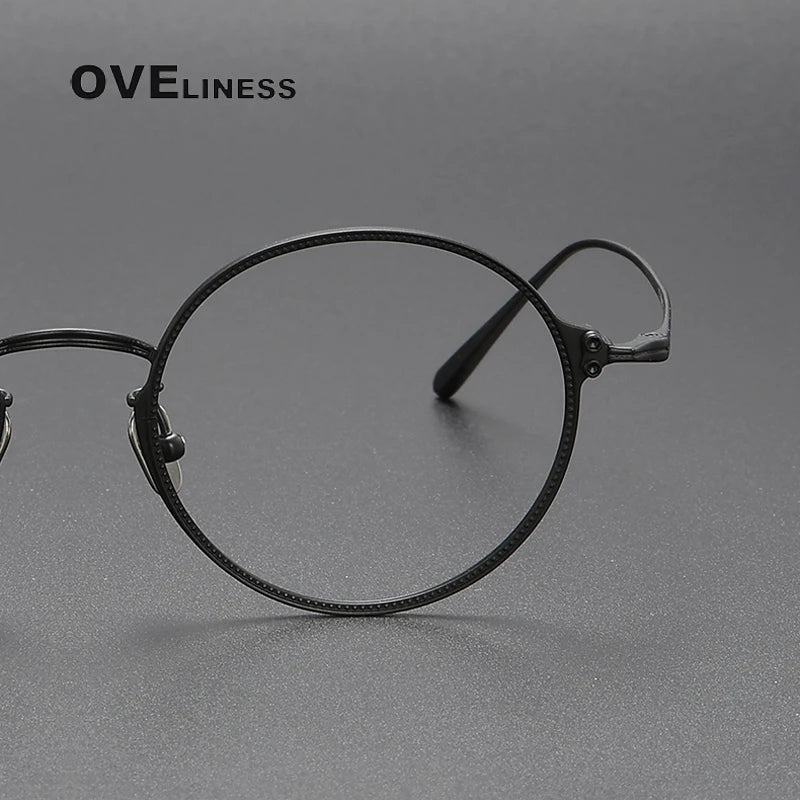 Oveliness Unisex Full Rim Round Titanium Eyeglasses C106 Full Rim Oveliness   