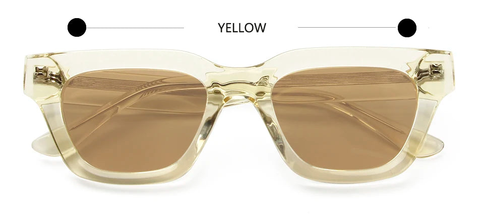 Esnbie Unisex Full Rim Square Brow Line Thick Acetate Sunglasses 23029