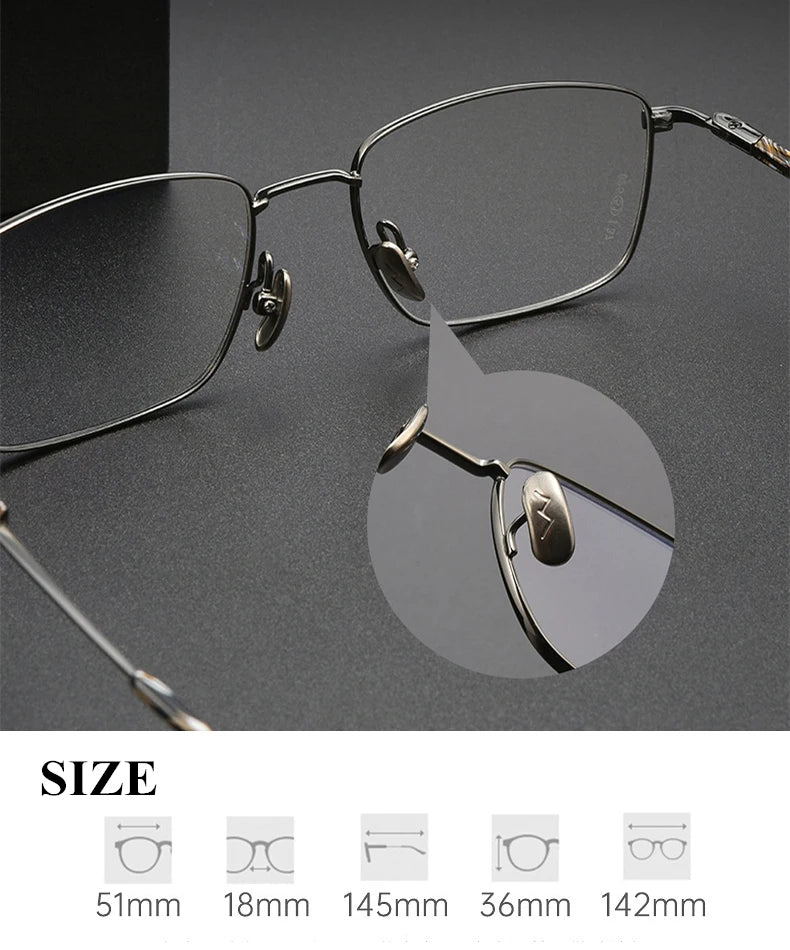 Black Mask Unisex Full Rim Square Titanium Eyeglasses 366825