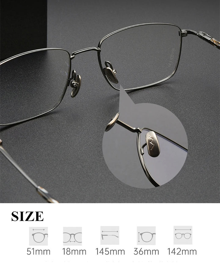 Black Mask Unisex Full Rim Square Titanium Eyeglasses 366825