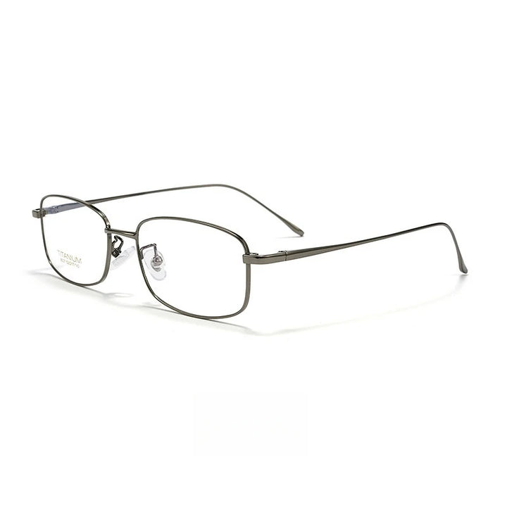 Yimaruili Men's Full Rim Square Titanium Eyeglasses Y8027 Full Rim Yimaruili Eyeglasses Gun  