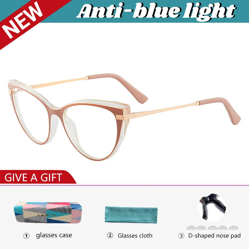 Vicky Women's Full Rim Oval Cat Eye Tr 90 Alloy Reading Glasses 87025