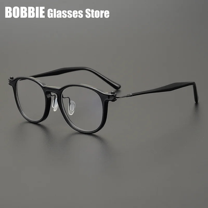 Bobbie Unisex Full Rim Round Square Titanium Acetate Eyeglasses 935885