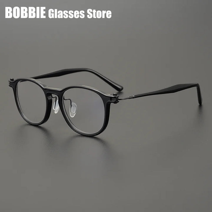 Bobbie Unisex Full Rim Round Square Titanium Acetate Eyeglasses 935885