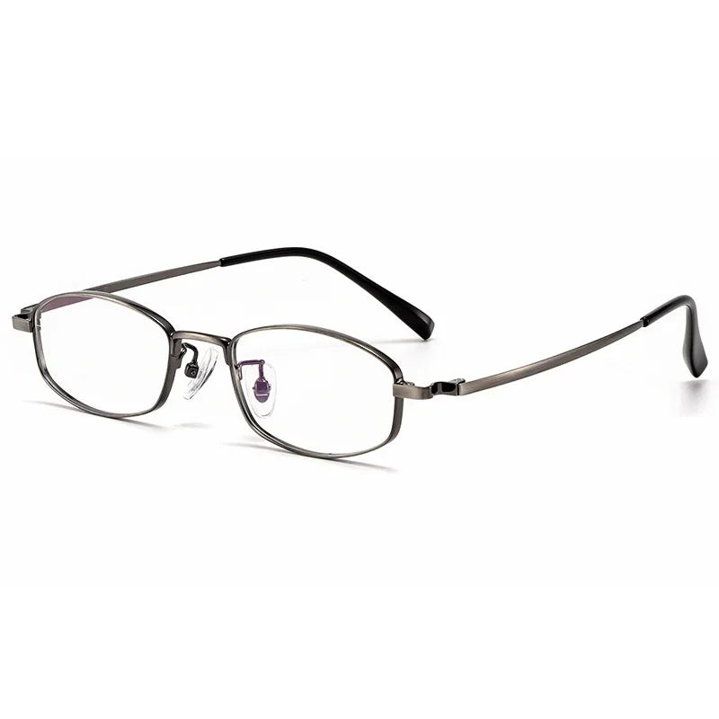 Aror Women's Full Rim Small Oval Square Titanium Eyeglasses 492449 Full Rim Aror GRAY