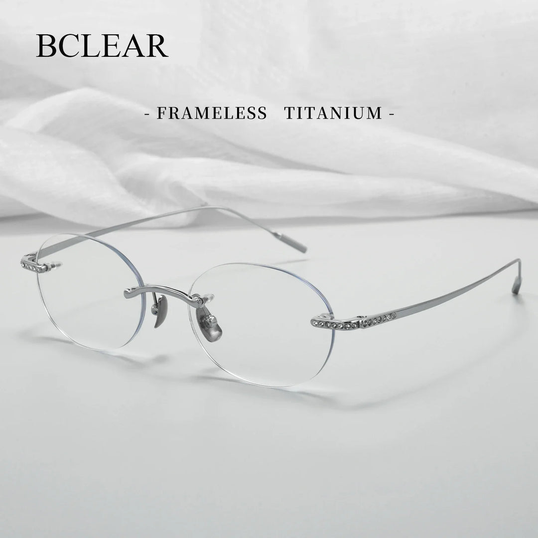 Bclear Women Rimless Oval Titanium Eyeglasses BSF-0651WK