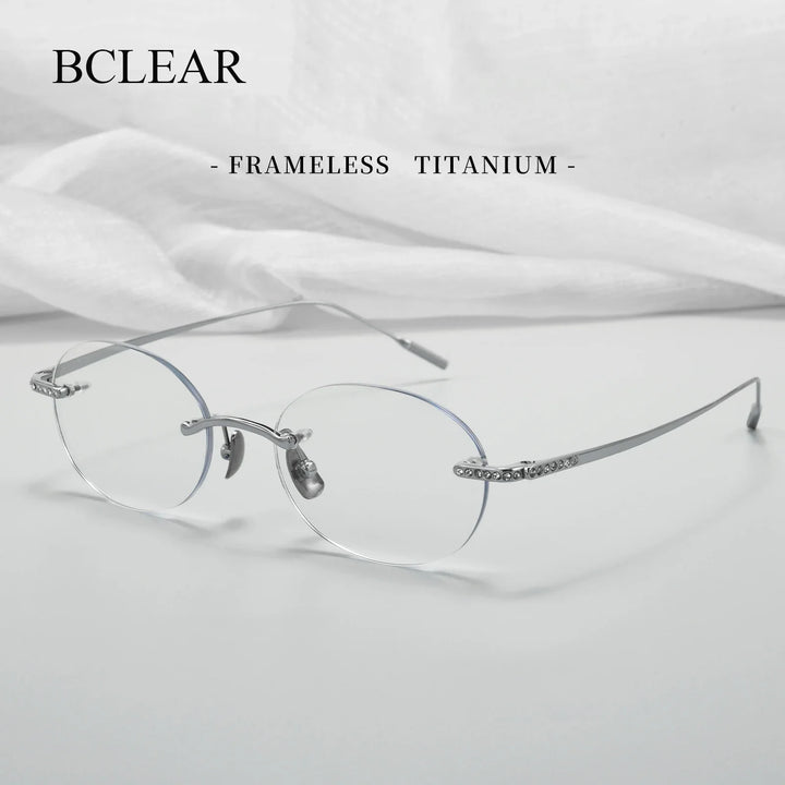 Bclear Women Rimless Oval Titanium Eyeglasses BSF-0651WK