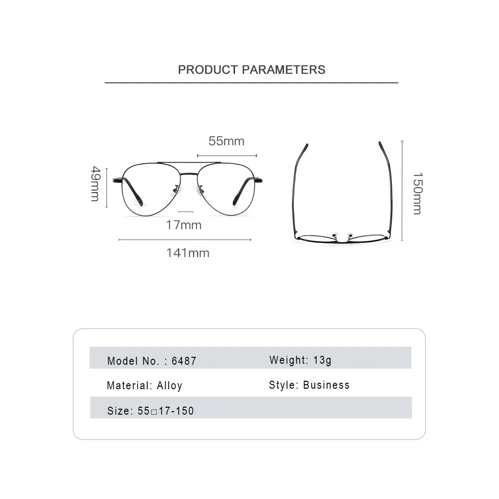 Gmei Optical 6487 men's full rim titanium alloy prescription eyeglasses — view 2