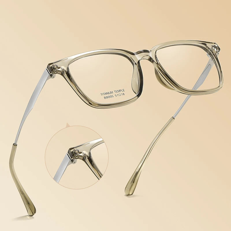 Reven Jate Unisex Full Rim Oval Tr 90 Titanium Eyeglasses 8005 Full Rim Reven Jate   