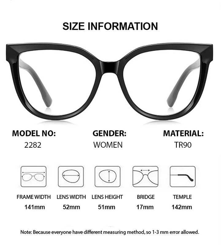 Chashma Ochki Women's Full Rim Cat Eye Tr 90 Alloy Eyeglasses 882282