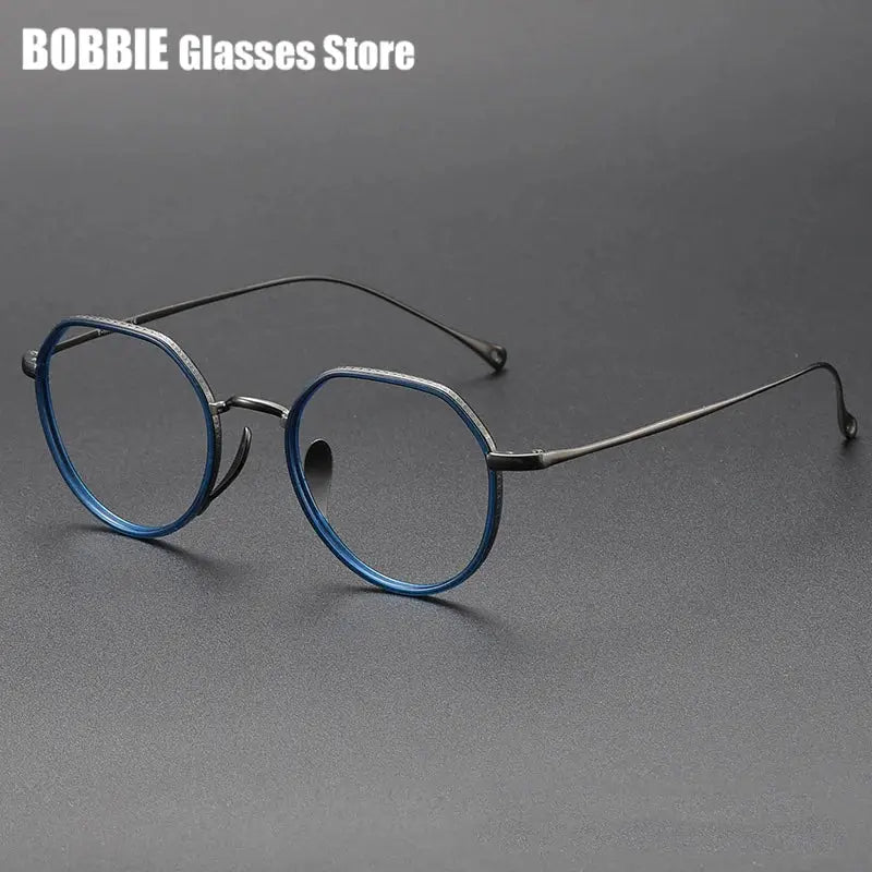 Bobbie Full Rim 730100 Women’s  Flat Top Round Titanium Acetate Frames FuzWeb