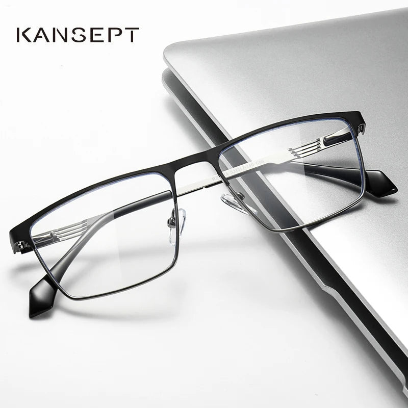 Kansept Women's Full Rim Brow Line Square Alloy Reading Glasses 6915 Reading Glasses Kansept