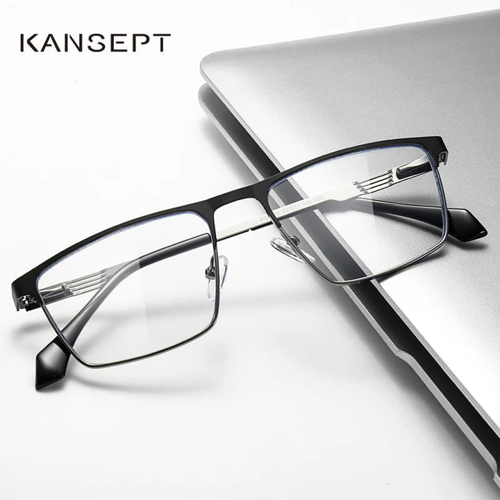 Kansept Women's Full Rim Brow Line Square Alloy Reading Glasses 6915