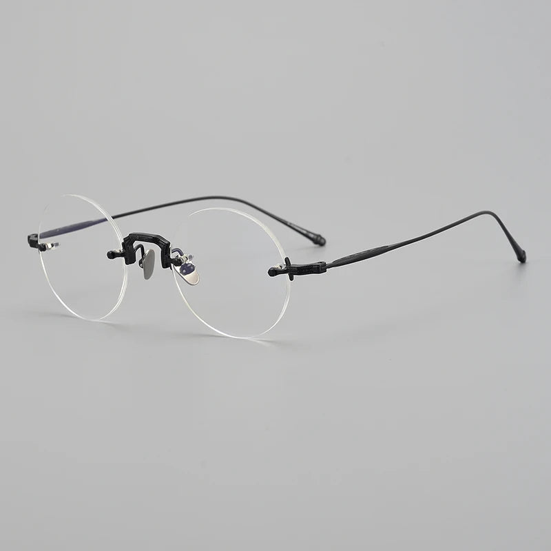 Bobbie Women's Rimless Round Oval Titanium Eyeglasses 935925