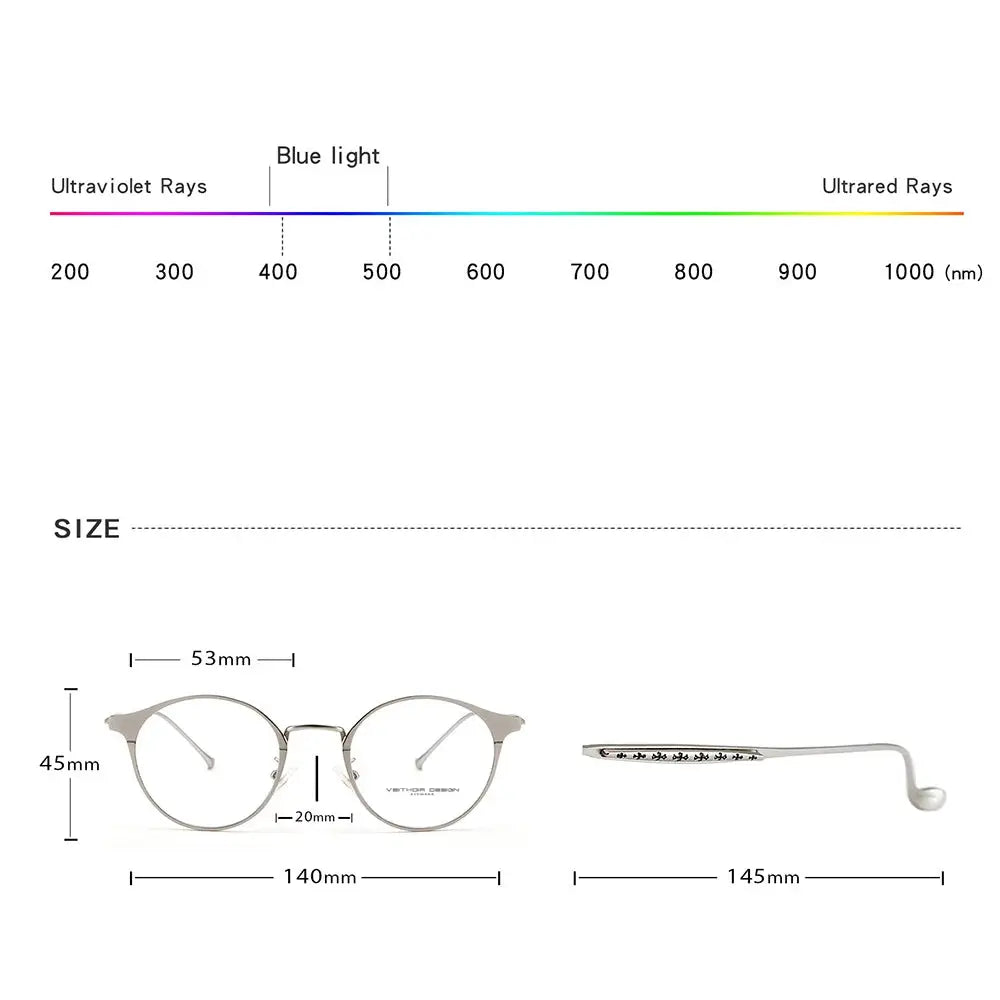 Hdcrafter Unisex Full Rim Round Alloy Frames 800600 — view 2 | Hdcrafter Eyeglasses at FuzWeb