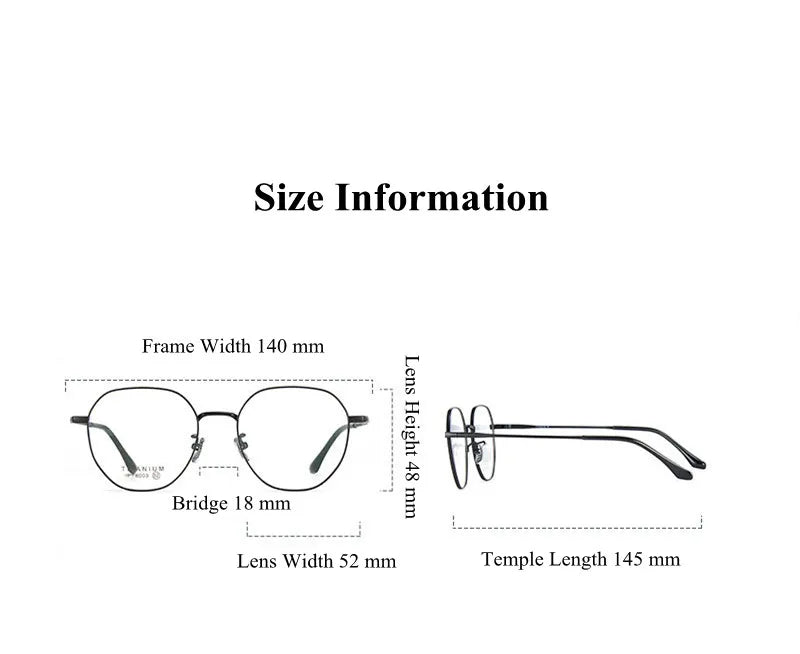 Chashma Ottica Unisex Full Rim Hexagon Titanium Eyeglasses 8003 Full Rim Chashma Ottica   