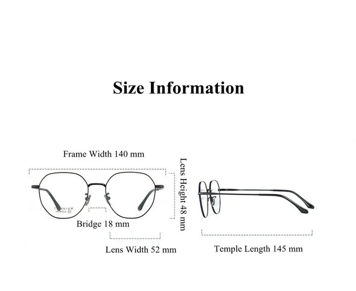 Chashma Ottica Unisex Full Rim Hexagon Titanium Eyeglasses 8003 Full Rim Chashma Ottica   