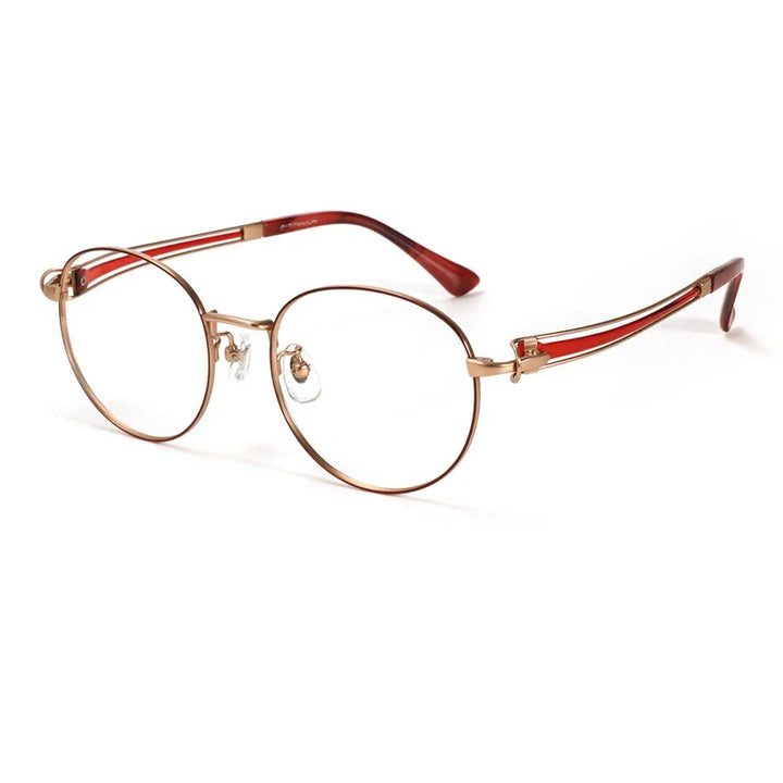 Aror Unisex Full Rim Oval Round Titanium Eyeglasses 95235 Full Rim Aror C1