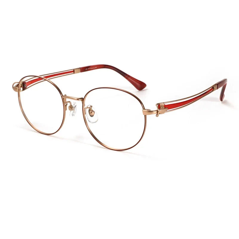 Aror Unisex Full Rim Round Titanium Eyeglasses 95235