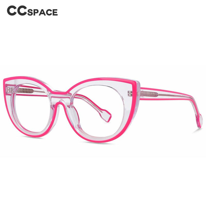 CCspace Women's Full Rim Cat Eye Acetate Fiber Eyeglasses 56471 Full Rim CCspace   