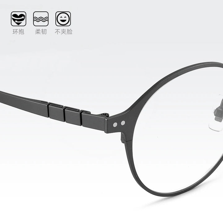 Bclear Unisex Full Rim Round Titanium Eyeglasses 71080 Full Rim Bclear   
