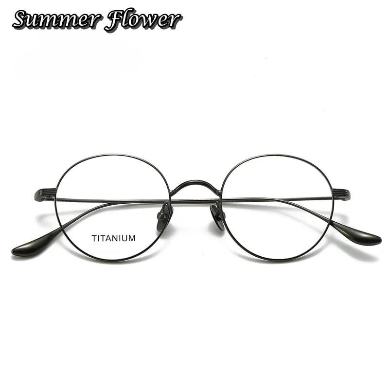 Summer Flower Women's Full Rim Round Titanium Eyeglasses 403061