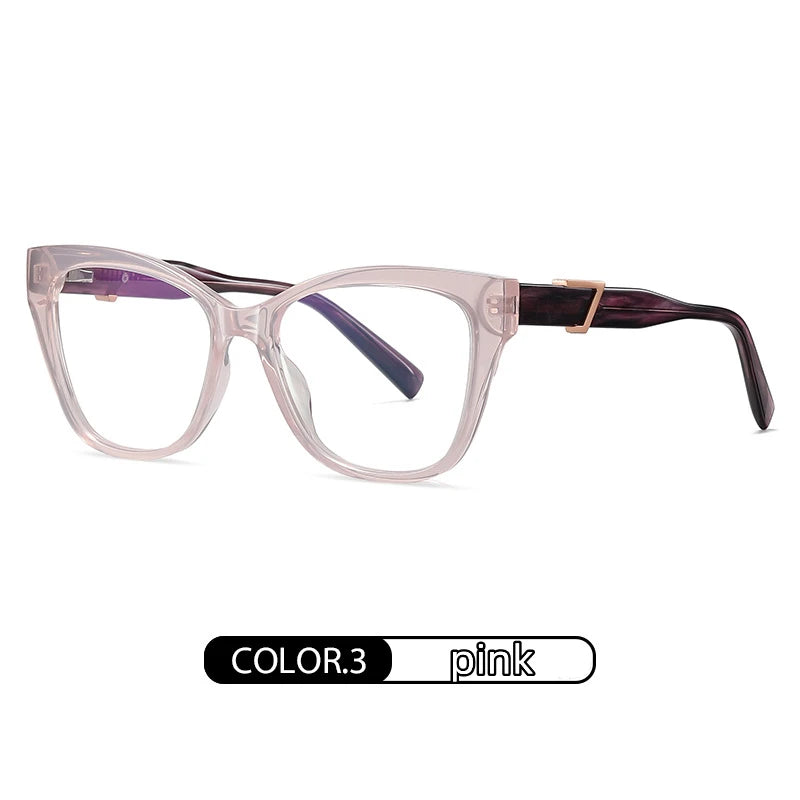 Kocolior Unisex Full Rim Cat Eye Acetate Alloy Hyperopic Reading Glasses C909 Reading Glasses Kocolior Pink 0 
