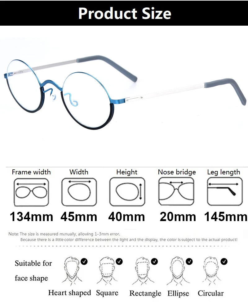 Aimee Women's Full Rim Oval Screwless Titanium Eyeglasses 198801