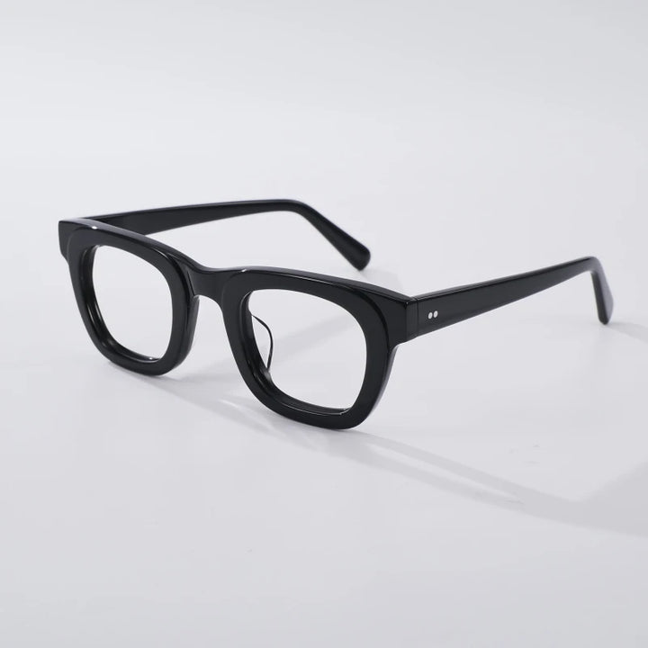 Black Mask Unisex Full Rim Square Brow Line Acetate Eyeglasses 838173
