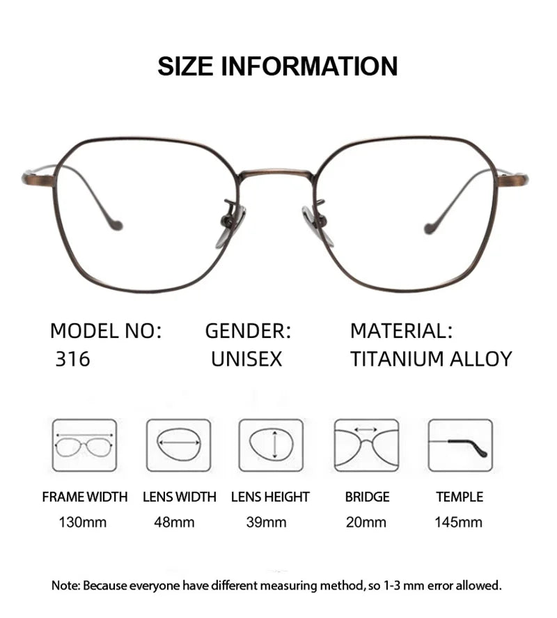 Summer Flower Women's Full Rim Polygon Titanium Eyeglasses 369316