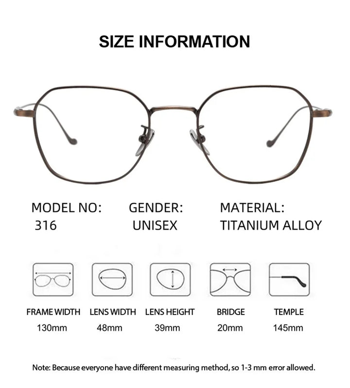 Summer Flower Women's Full Rim Polygon Titanium Eyeglasses 369316