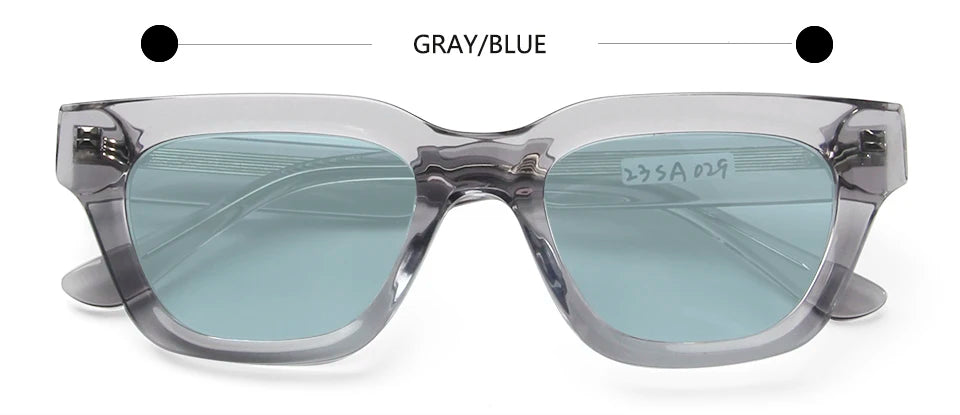 Esnbie Unisex Full Rim Square Brow Line Thick Acetate Sunglasses 23029