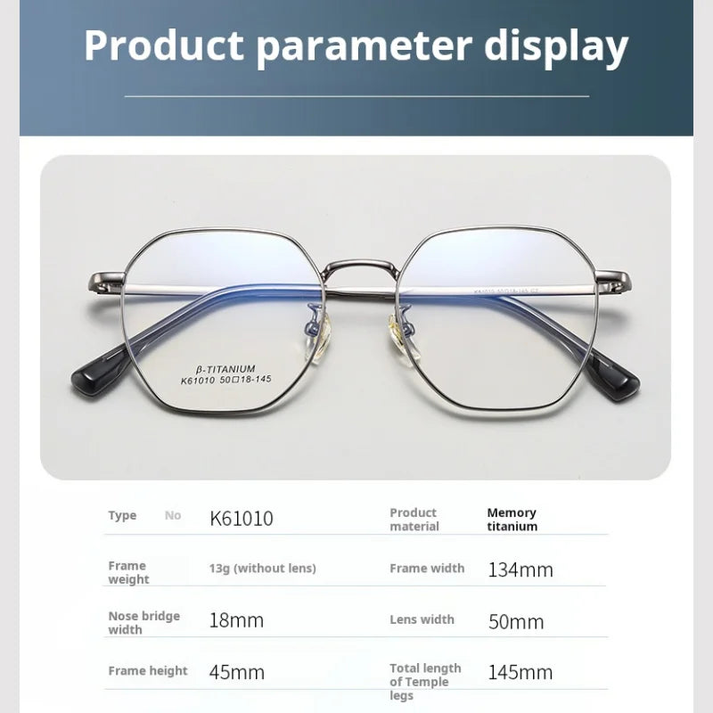 Xbora Women's Full Rim Flat Top Polygon Titanium Eyeglasses 561010