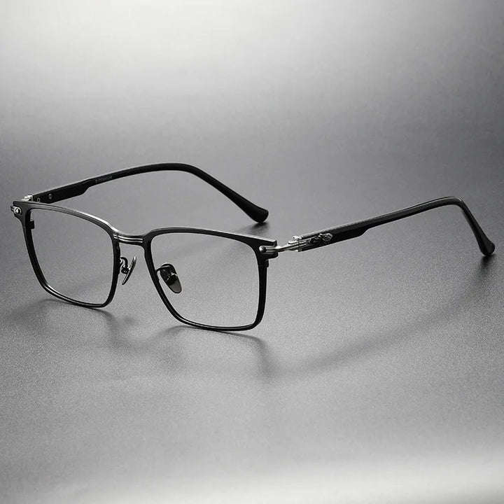 Hdcrafter Men's Full Rim Big Square Titanium Acetate Eyeglasses 91160