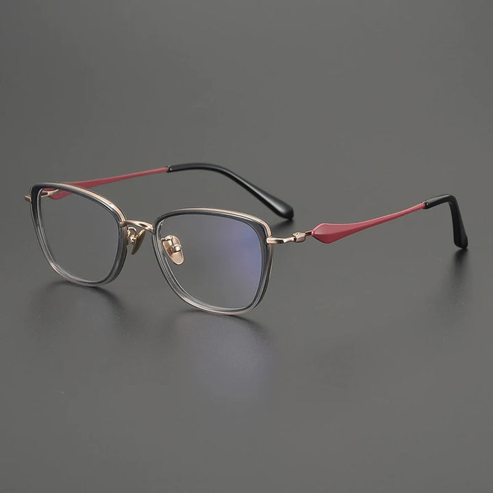 Gatenac Unisex Full Rim Cat Eye Acetate Titanium Eyeglasses Gxyj2027