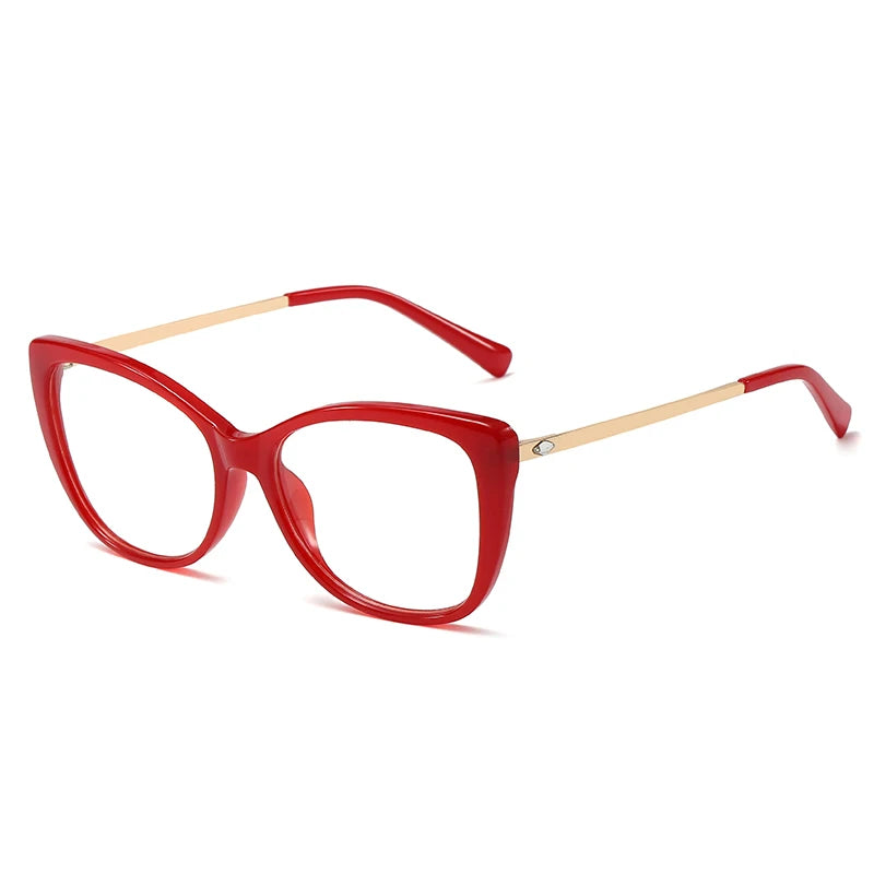 Handoer Women's Full Rim Square Cat Eye Tr 90 Alloy Eyeglasses 93376