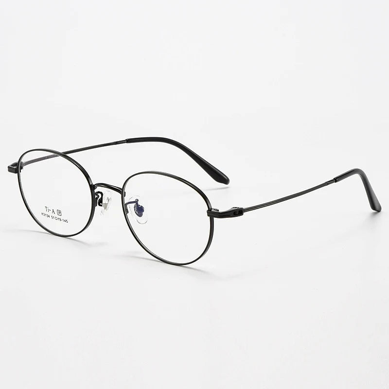 Yimaruili Unisex Full Rim Oval Pure Titanium Eyeglasses 3134 — view 4 | Yimaruili at FuzWeb